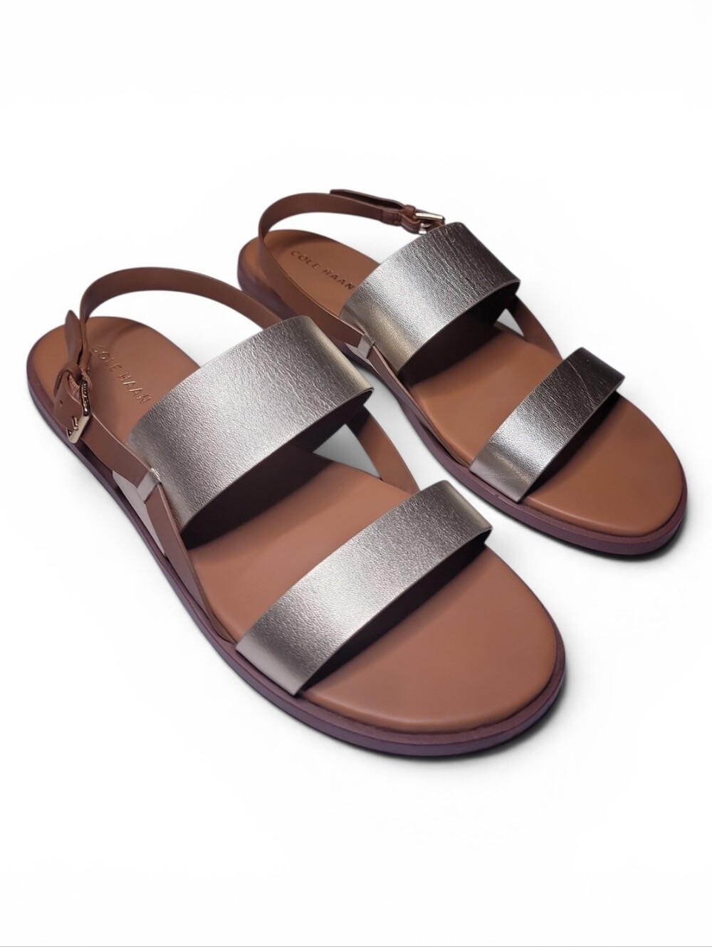 Cole Haah Flynn FlatMetallic Gold Strappy Women's Sandal